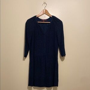 COMPTOIR DES COTOONNIERS Elegant Navy Blue Silk Women's Dress SIZE 36